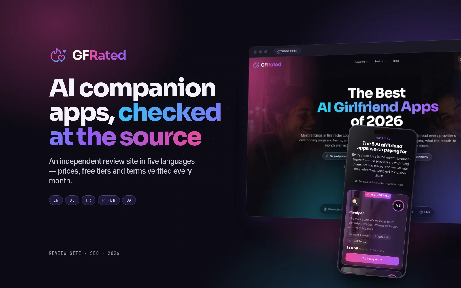 GFRated — AI companion app reviews